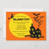 お化け屋敷のハローウィンパーティの招待状 招待状 (正面)