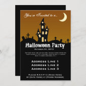 お化け屋敷のハローウィンパーティの招待状 招待状 (正面/裏面)