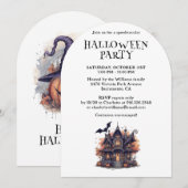 お化け屋敷のパンプキン ハロウィンパーティー 招待状 (正面/裏面)
