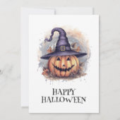 お化け屋敷のフクロウとカボチャのハロウィンパーティー 招待状 (裏面)