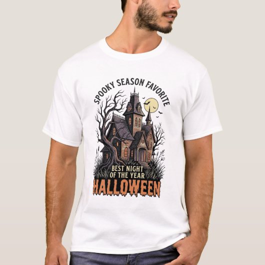 お化け屋敷のヴィンテージ風Tシャツ Tシャツ (正面)