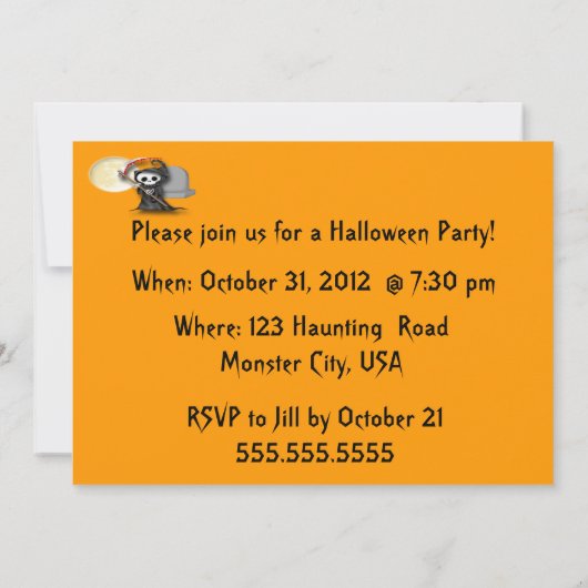 お化け屋敷の収穫者の招待状 招待状 (裏面)