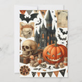 お化け屋敷の子供たちのハロウィンパーティーの招待状 招待状 (裏面)