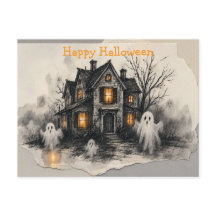 「お化け屋敷の幽霊の光 ホールoweenアート」