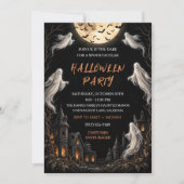 お化け屋敷の幽霊 ハロウィンパーティー 招待状 (正面)