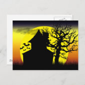 お化け屋敷の日没の郵便はがき ポストカード (正面/裏面)