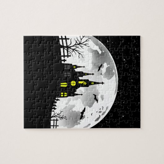 お化け屋敷の精神分析のハロウィンのジグソーパズル ジグソーパズル (横)