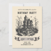 お化け屋敷の誕生日パーティー招待状 招待状 (正面)