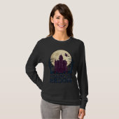 お化け屋敷の魔女Tシャツ ビンテージ ハロウィン 彫刻 Tシャツ (正面フル)