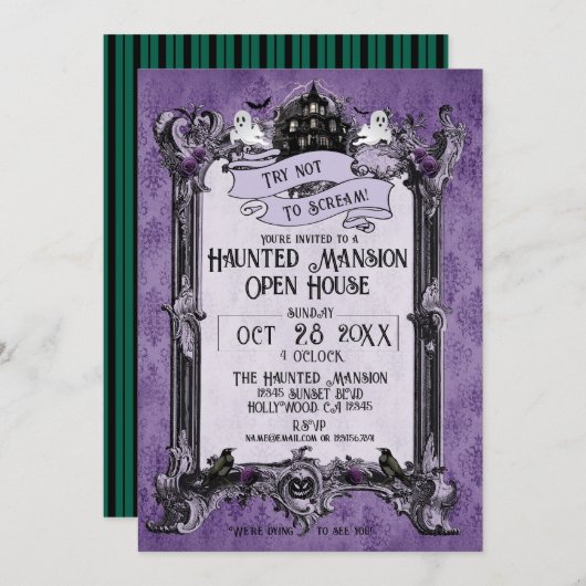 お化け屋敷オープンハウス（裏面ホルダー） 招待状 (正面/裏面)