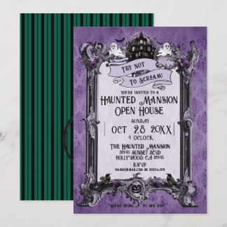 お化け屋敷オープン ハウス (裏面のイメージ ホルダー) 招待状