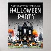 お化け屋敷ハロウィンパーティーサイン ポスター (正面)