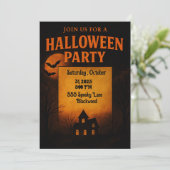 お化け屋敷ハロウィンパーティー招待状 | 不気味  招待状 (スタンド正面)