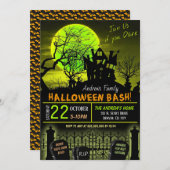 お化け屋敷パーティーの招待状 招待状 (正面/裏面)