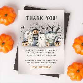 お化け屋敷風キッズハロウィン誕生日 サンキューカード