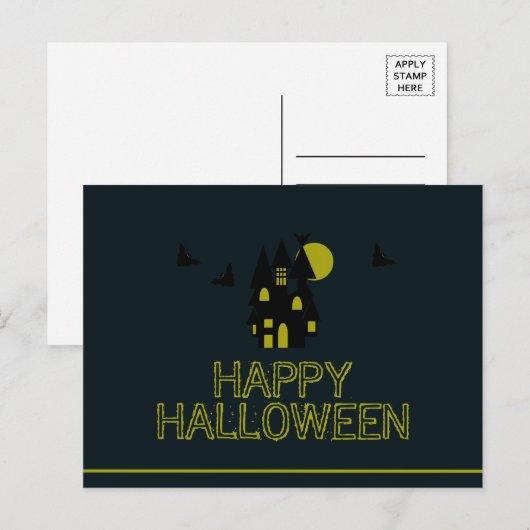 お化け屋敷 ハッピーハロウィン ポストカード (正面/裏面)