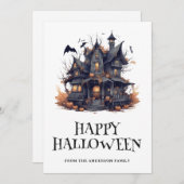 お化け屋敷 ハッピー ハロウィン カード (正面/裏面)