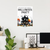 お化け屋敷 ハロウィンパーティー サイン (ホームオフィス)