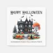 お化け屋敷 ハロウィンパーティー スタンダードカクテルナプキン (正面)