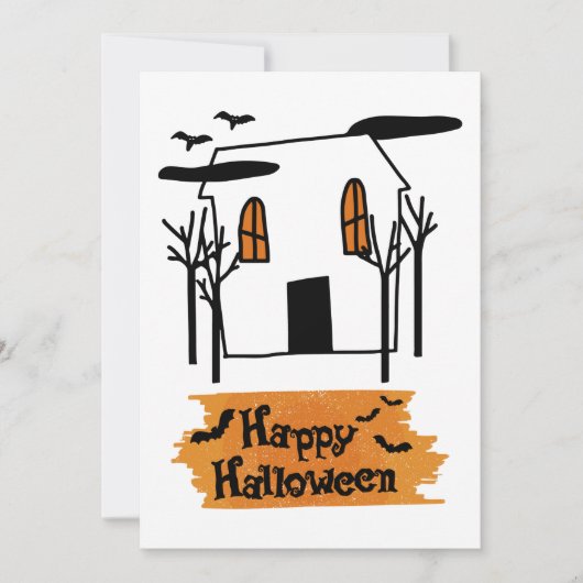 お化け屋敷 ハロウィン かわいい落書きTシャツ シーズンカード (正面)