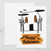 お化け屋敷 ハロウィン かわいい落書きTシャツ シーズンカード (正面/裏面)