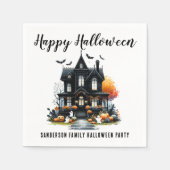 お化け屋敷 ハロウィン スタンダードカクテルナプキン (正面)