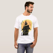 お化け屋敷 ハロウィン 誕生日 コスチューム パーティー Tシャツ (正面フル)
