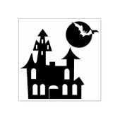 お化け屋敷、月とコウモリ ラバースタンプ (インプリント)