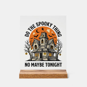 お化け屋敷Tシャツ スプーキー ビンテージ ハロウィンデザイン アクリルサイン
