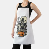 お化け屋敷Tシャツ ビンテージ風 彫刻 ハロウィン デ エプロン (インサイチュ)