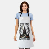 お化け屋敷Tシャツ ビンテージ ハロウィン 彫刻 アール エプロン (着用した状態)