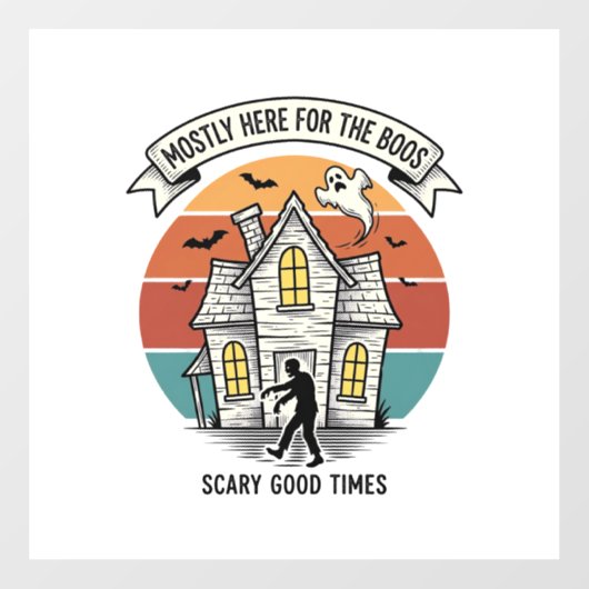 お化け屋敷Tシャツ 怖いヴィンテージ ハロウィーン スケア ウィンドウサイン (シート)