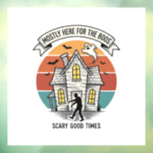 お化け屋敷Tシャツ 怖いヴィンテージ ハロウィーン スケア ウィンドウサイン (シート3)