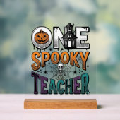 お化け教師のハロウィンベクター デザイン 1 アクリルサイン (ニュートラル)