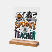お化け教師のハロウィンベクター デザイン 1 アクリルサイン (傾斜)