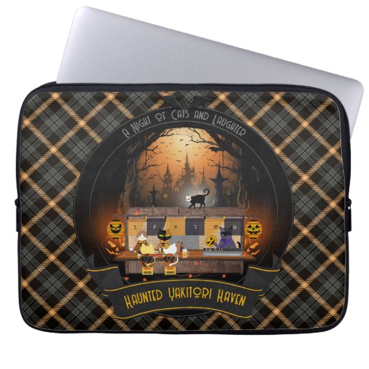 お化け焼き鳥ヘブン ラップトップスリーブ (正面)