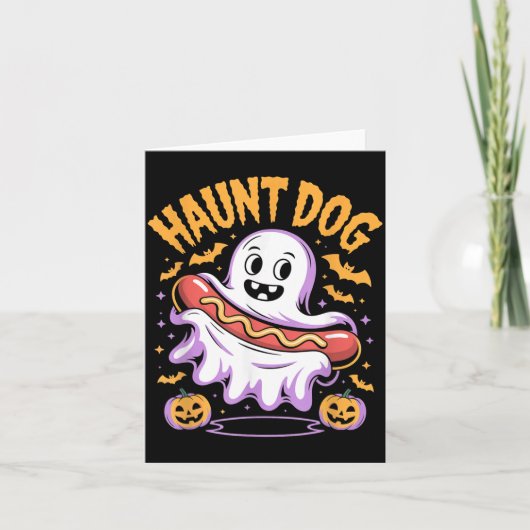 お化け犬 怖い おばけ ホットドッグ ハロウィン カード (正面)