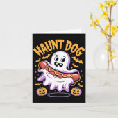 お化け犬 怖い おばけ ホットドッグ ハロウィン カード (黄色い花)