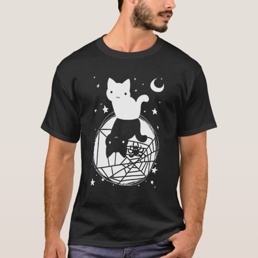 お化け猫の仮装 ハロウィン Tシャツ (正面)
