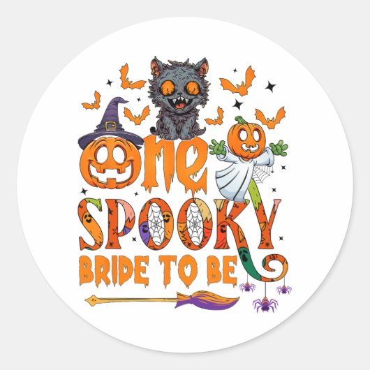 お化け花嫁になるためのユーモア ハロウィン花嫁になる ラウンドシール (正面)