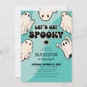 お化け誕生日パーティーの招待状 Let's Get Spooky 招待状 (正面)