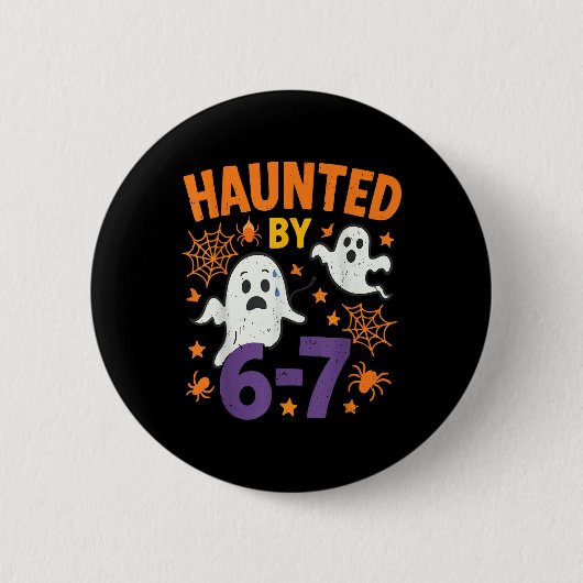 お化け67ゴースト数学教師ハロウィンコスチューム メンズ 缶バッジ (正面)