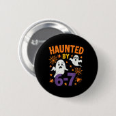 お化け67ゴースト数学教師ハロウィンコスチューム メンズ 缶バッジ (正面&裏面)