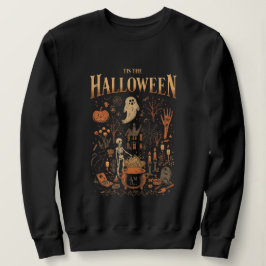 お化け、かぼちゃのレトロなハロウィンデザイン スウェットシャツ