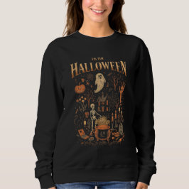 お化け、かぼちゃのレトロなハロウィンデザイン スウェットシャツ
