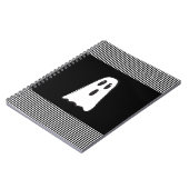 お化け！かわいいおばけ ハロウィン 黒白 ノートブック (左側)