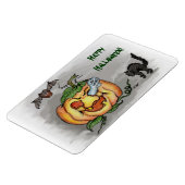 お化け、コウモリ、猫、 ハッピー ハロウィン！ マグネット (左側)