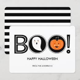 お化け!ハッピーハロウィン フラットカード 招待状