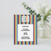 お化け！ミューテッドな縦ストライプのハロウィン 招待状 (スタンド正面)