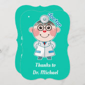 お医者さんありがとう。 文字テンプレート。 サンキューカード (正面/裏面)